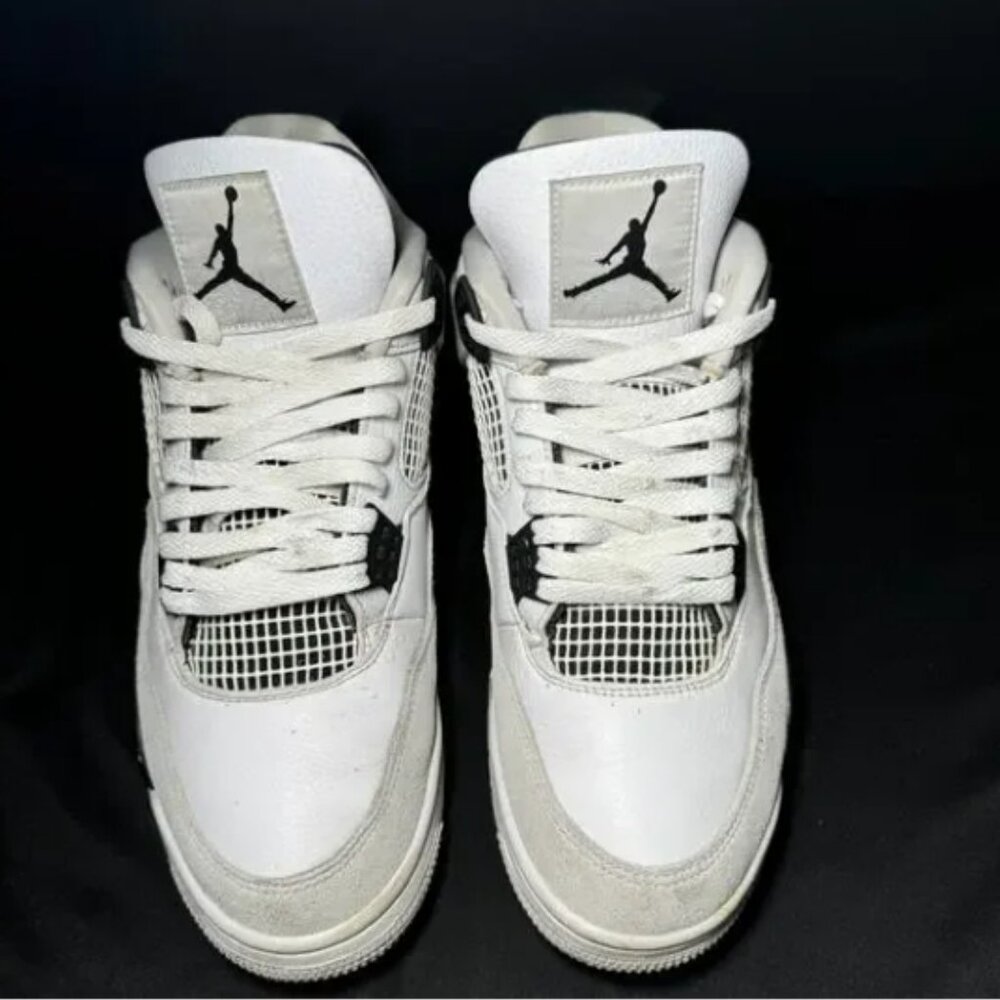 Nike Air Jordan 4 Retro Military Black Men's Shoes - Picture 3 of 6